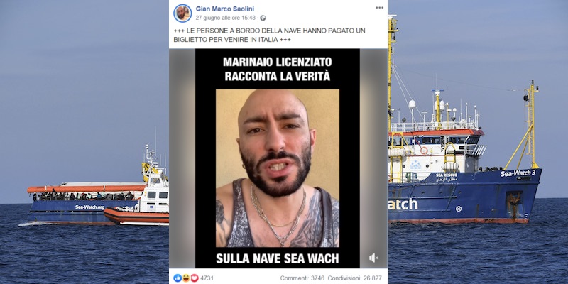 Sea Watch, arriva la fake news del solito Saolini